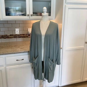 Maronie Sage Green Ribbed Cardigan Open Front NWT Size Medium